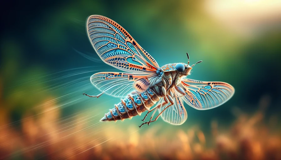 A bug flying