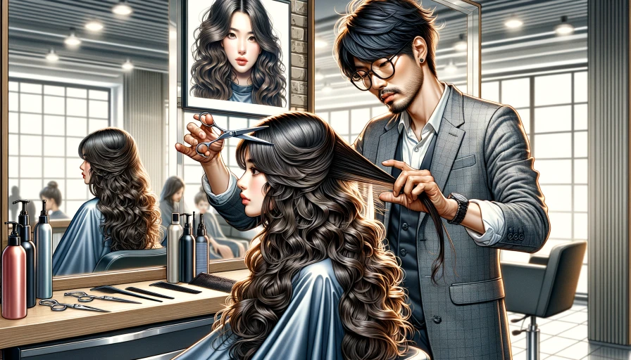 photo of hairstylist cutting hair