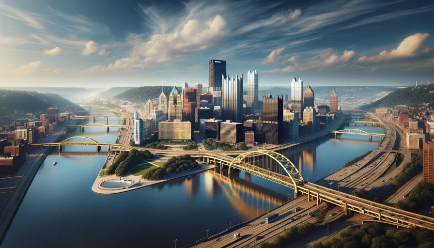 Pittsburgh skyline. Photo realistic