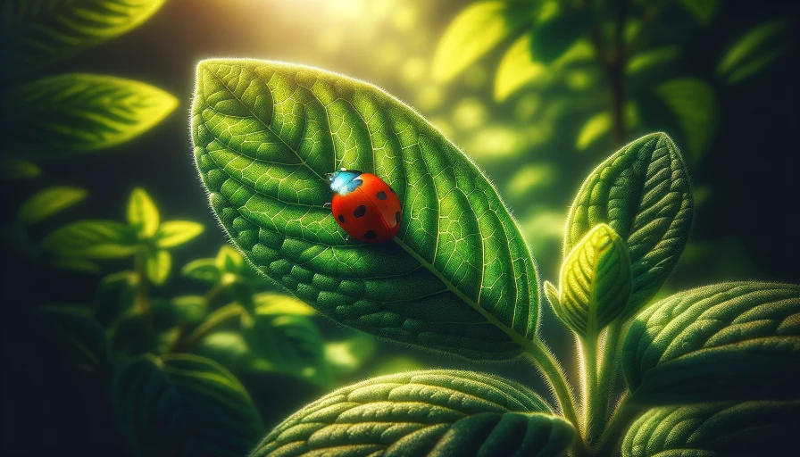 a ladybug on a leaf