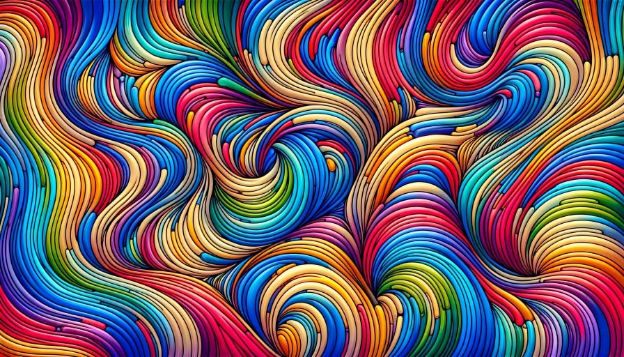 Colorful abstract curved line background