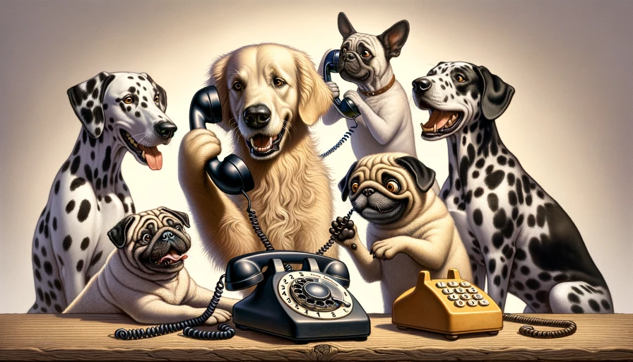 Dogs on the phone