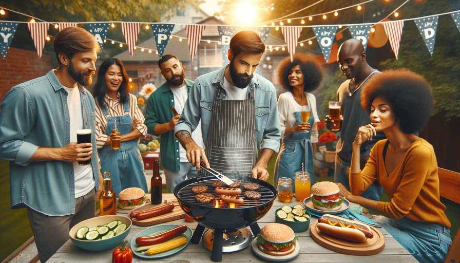 Backyard BBQ cookout on labor day