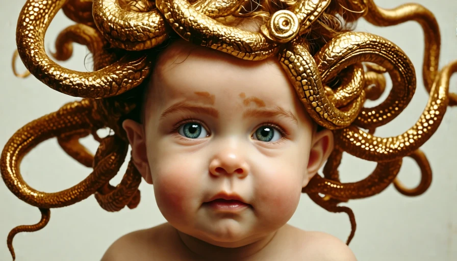 Baby with Medusa hair