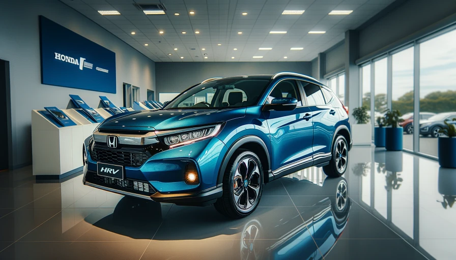 Blue honda HRV