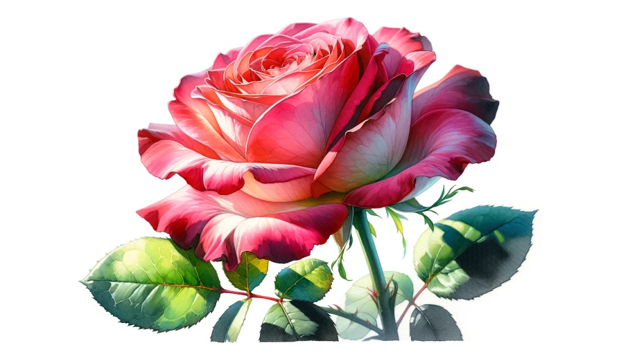 watercolor painting of a rose