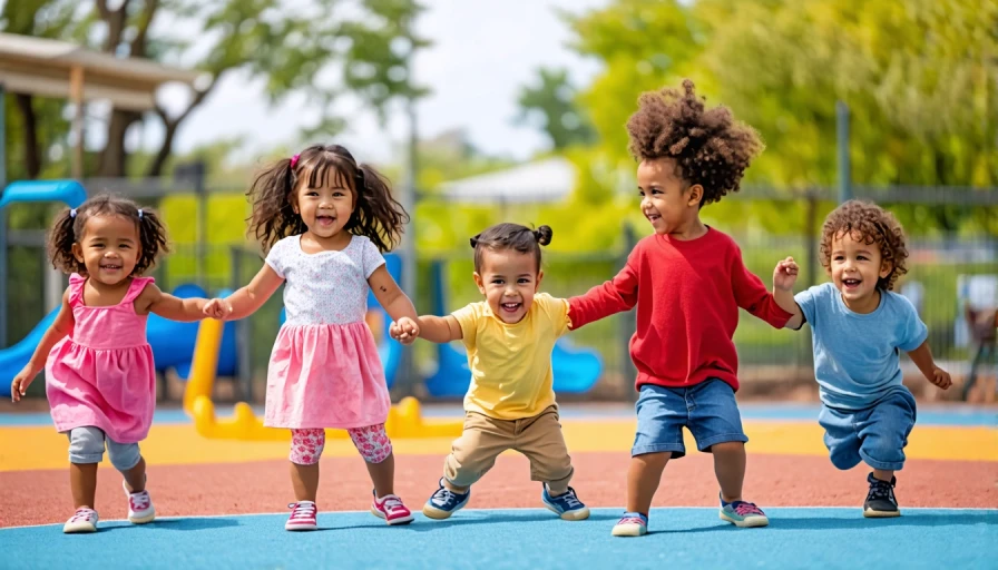 Multi-cultural children playing together