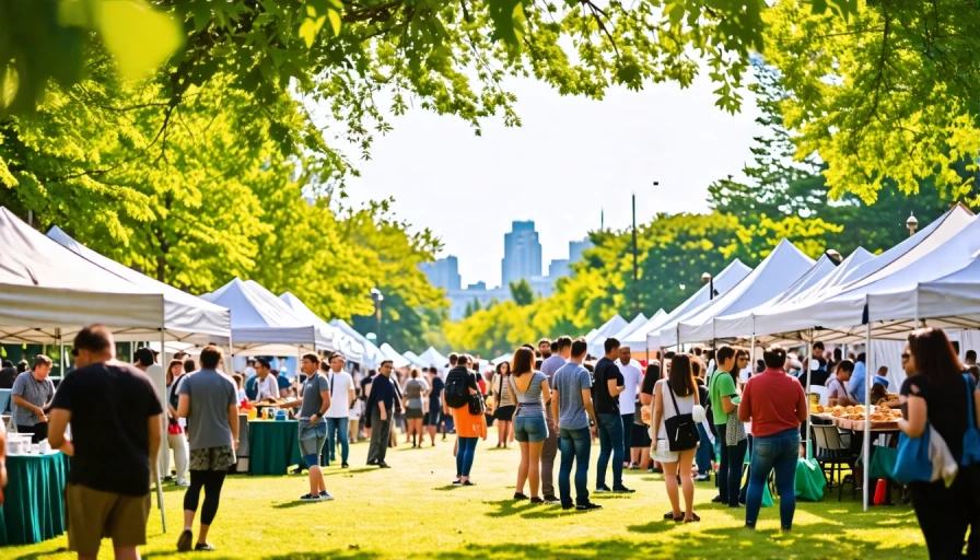 A food festival in a park