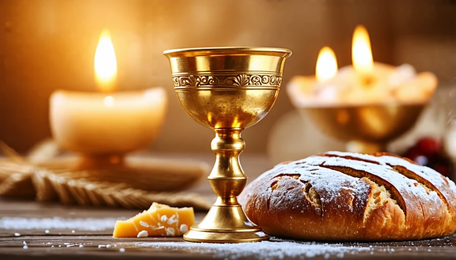 Communion bread and chalice