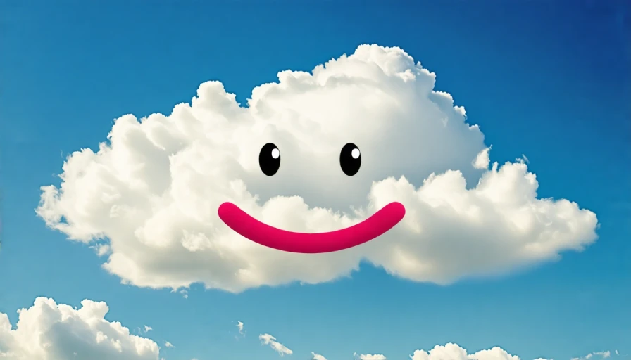 A cloud in the shape of a smilie face