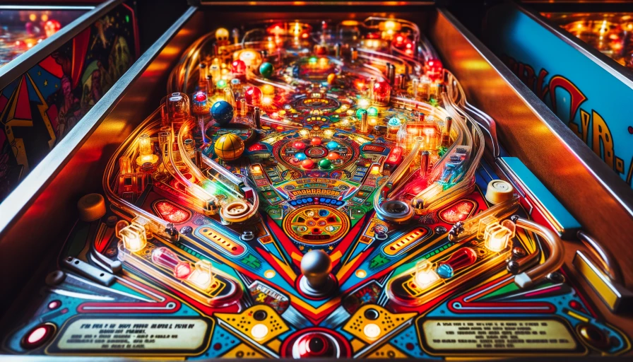 Close up of a pinball machine