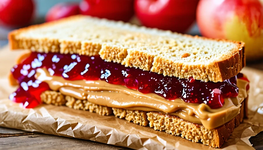 Peanut butter and jelly sandwich