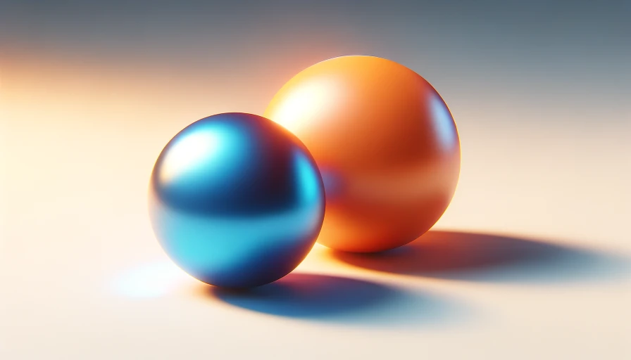 Orange and blue balls