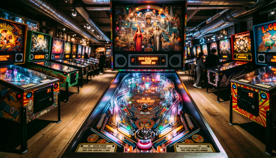 pinball machine in an arcade