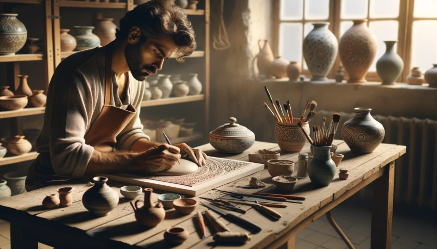 A crafter making crafts