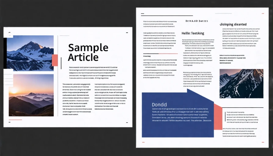 A sample article layout with subheadings, bullet points, and images integrated into the text.