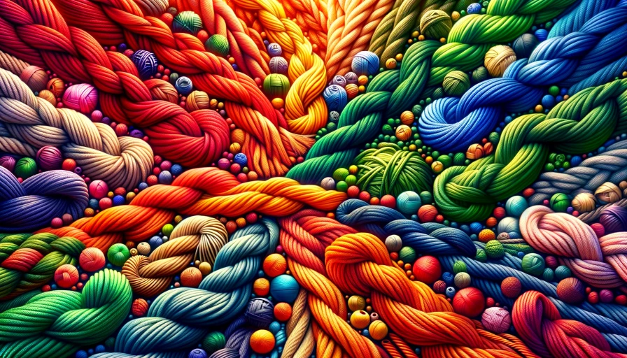 Colorful ropes tied together