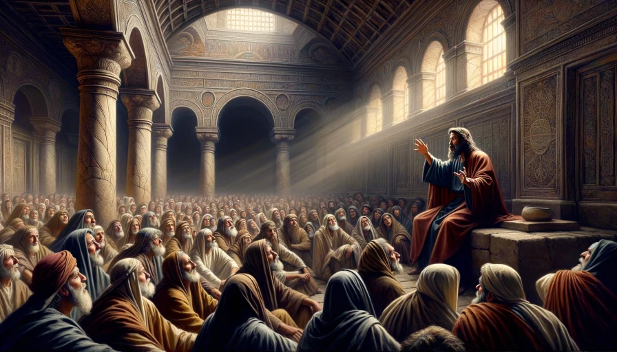 Jesus teaching in the temple