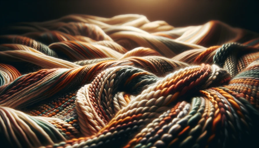 yarn blanket photo realistic, warm lighting