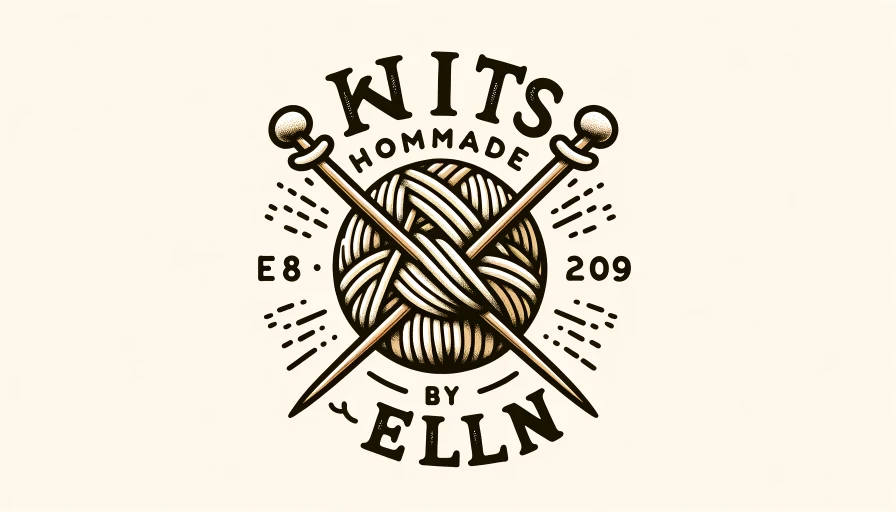 make logo for home made knitted products. Text should be "Knits By Ellen"