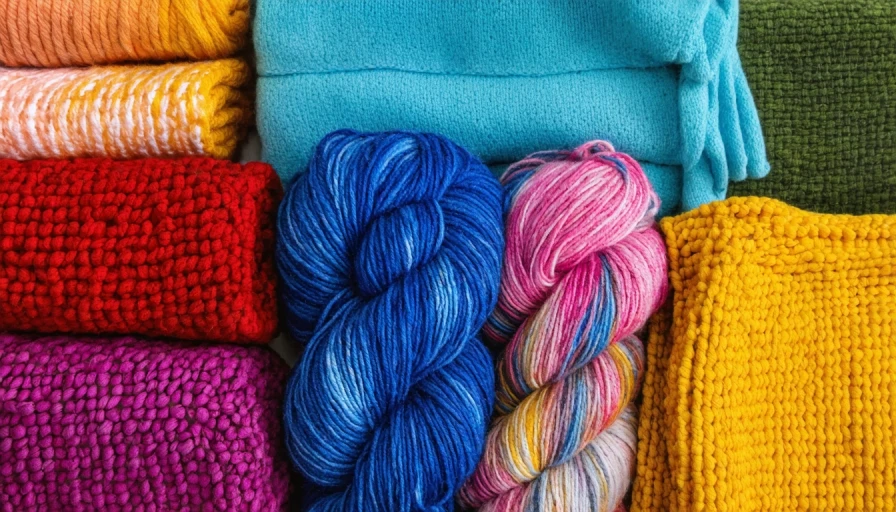 photo of colorful yarn blankets