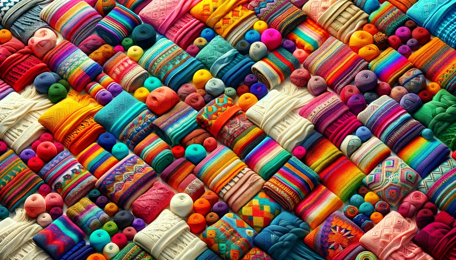 photo of colorful yarn blankets