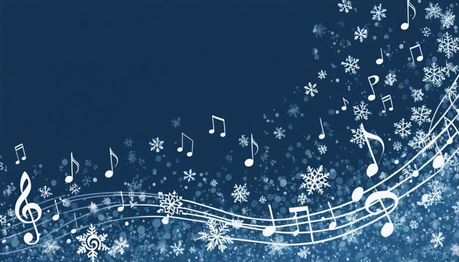 Snowflakes and music notes