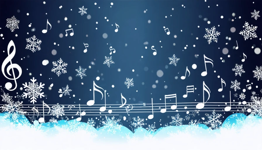 Snowflakes and music notes