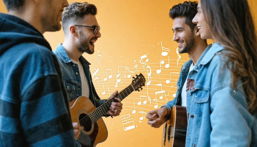 People connecting through music