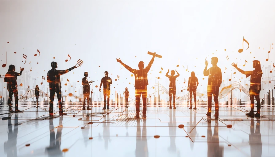 People connecting through music