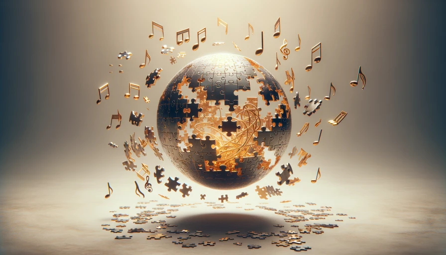 music notes and puzzle pieces