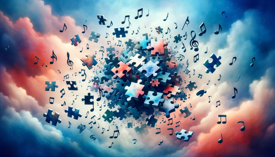 music notes and puzzle pieces
