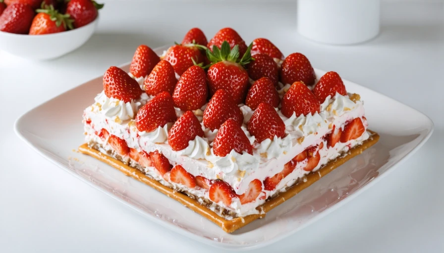 Walking Strawberry pretzel salad