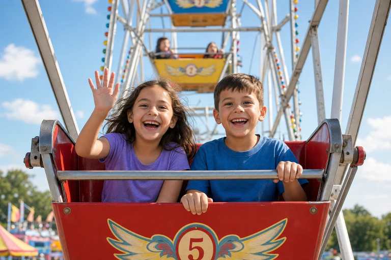 Kids on a ferris wheel