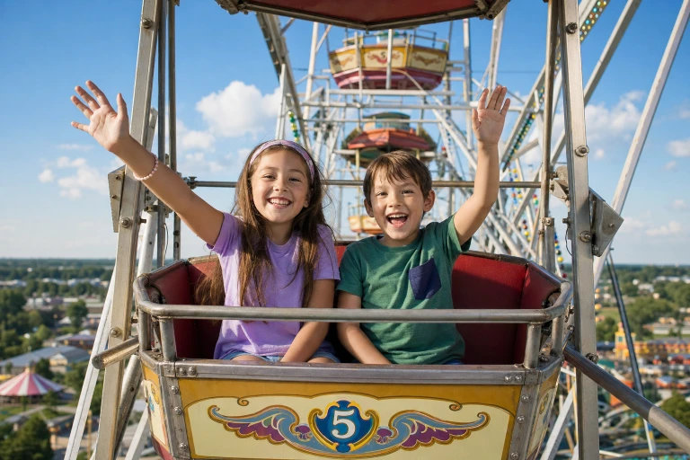 Kids on a ferris wheel