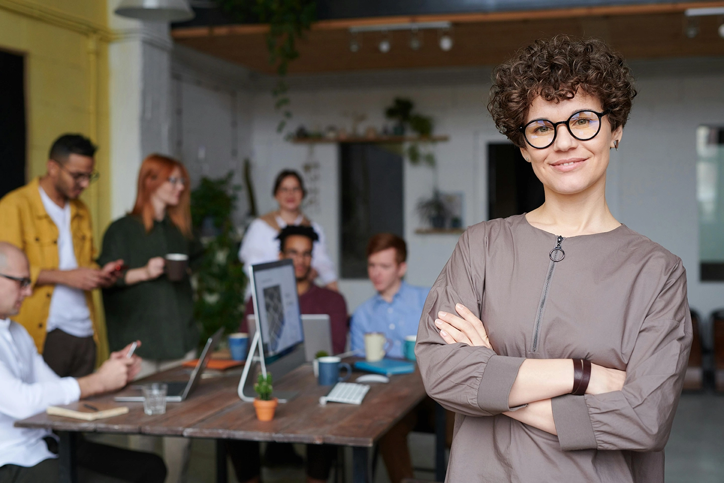 A happy professional business women smiling at the camera.