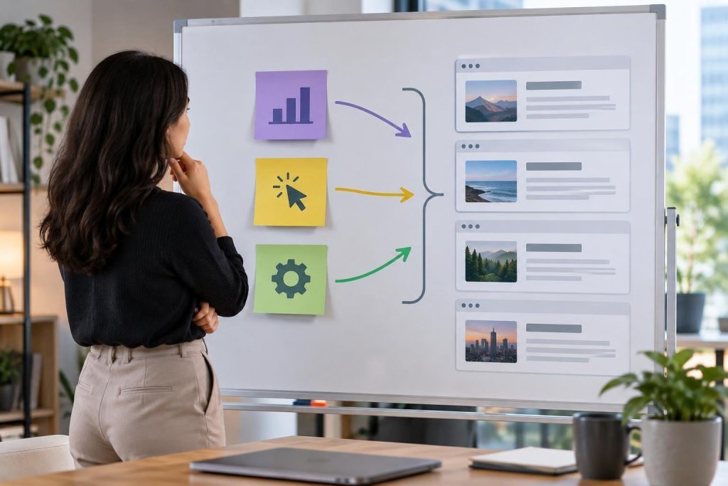 Prioritization whiteboard for SEO tasks